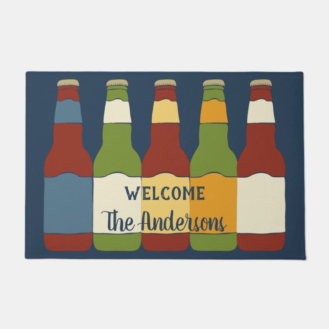 Felpudo Botellas de cerveza gráficas personalizadas (Anverso)
