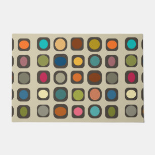 Felpudo Botones de colores modernos de mediados del siglo