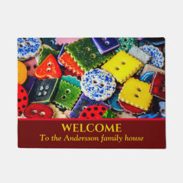 Felpudo Botones decorativos coloridos