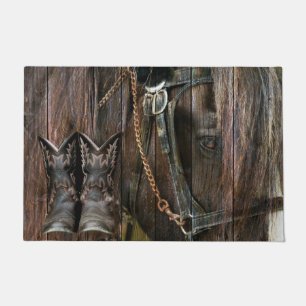 Felpudo Bots De Caballo Y Vaquero De Estilo Occidental
