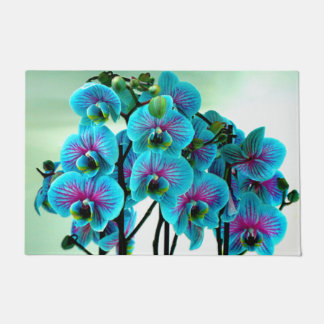 Felpudo Bouquet de flores de orquídea azul