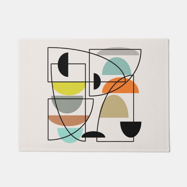 Felpudo 'Bowls' modernos de mediados del siglo (Anverso)