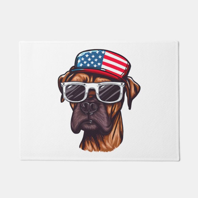 Felpudo Boxer 4 de julio Fiesta (Anverso)