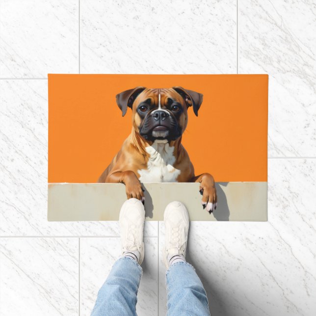 Felpudo Boxer Dog Doormat Art (Interior)