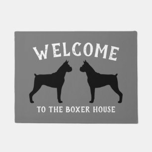 Felpudo Boxer Dog Raza Silhouettes Personalizado