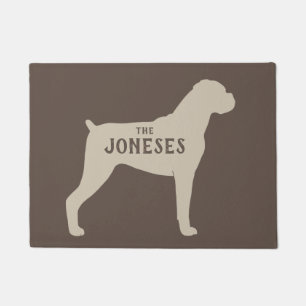 Felpudo Boxer Dog Silhouette Welcome Mat Personalizado