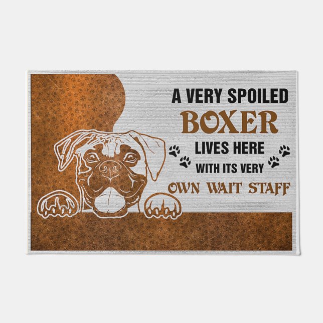 Felpudo Boxers Welcome Mat | Perfect Gift for Dog Owner (Anverso)