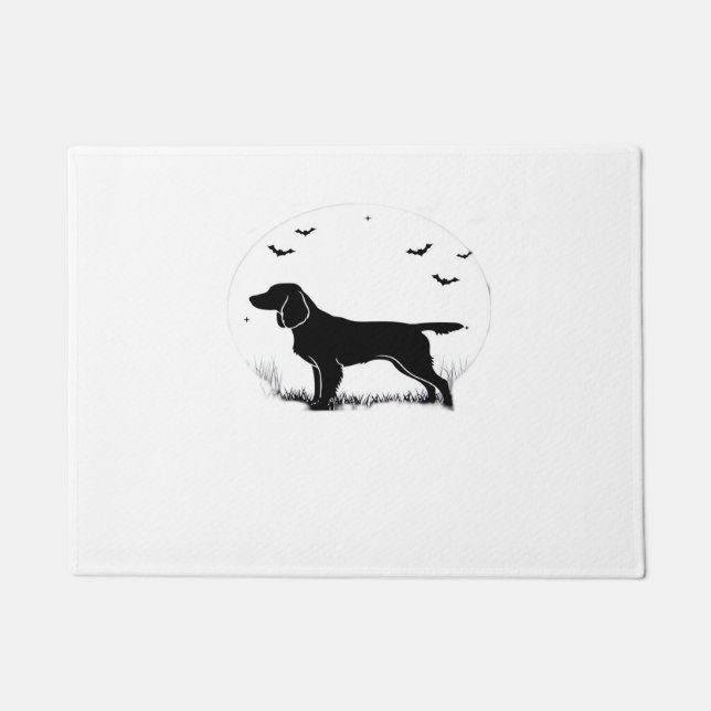 Felpudo Boykin Spaniel Dog - Halloween Moon Silhouette Cla (Anverso)
