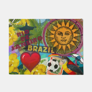 Felpudo Brasil Río de Janiero Sun Viaje Arte Colorido