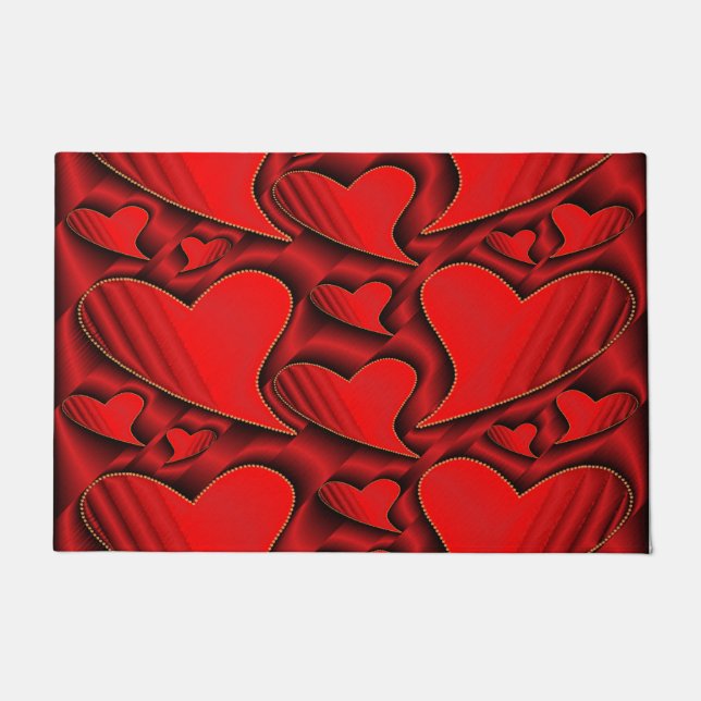 Felpudo brillante, amor, corazón, rojo, valentino, románti (Anverso)