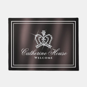 Felpudo Brillante Crown Black White Brown