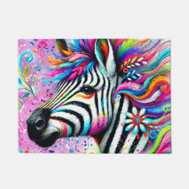 Felpudo Brillante margarita verde Verde azulada de cebra f