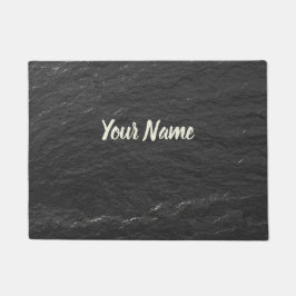 Felpudo Brillo de pizarra Fondo negro Textura de esquisto