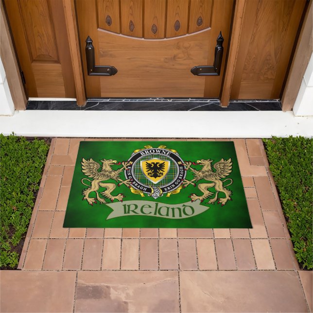 Felpudo Browne Irish Shield y Griffin Personalizados (Exterior)