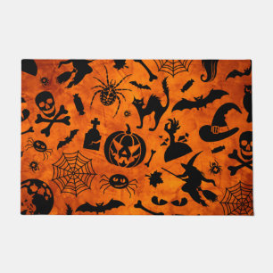Felpudo Bruja de Halloween muy espeluznante, gato negro, c