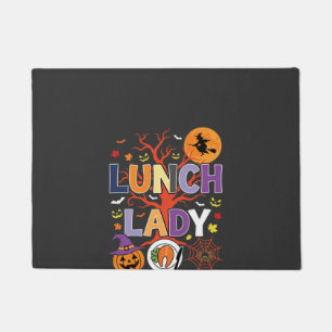 Felpudo Bruja de la Señora del Almuerzo de Halloween Vecto