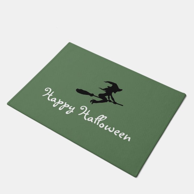 Felpudo Bruja En Broomstick, Feliz Halloween (Angular)