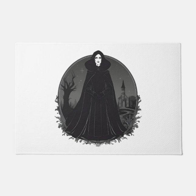 Felpudo Bruja gótica salem a medianoche (Anverso)