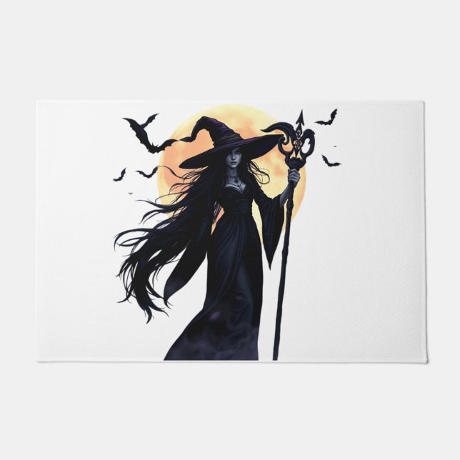 Felpudo Bruja mística bajo una luna llena (Anverso)