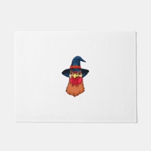 Felpudo Bruja Pollo Divertido Halloween Terror Espeluznant