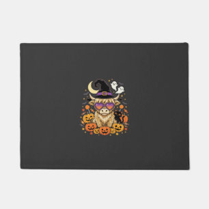 Felpudo Bruja Vaca Highland Adorable Halloween Calabaza Fi