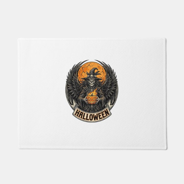Felpudo Bruja Vintage de Halloween Gótico (Anverso)
