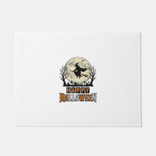 Felpudo Bruja Vintage Feliz Halloween Diseño Vectorial_1