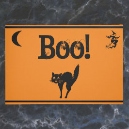 Felpudo ¡Bruja y gato Boo! Halloween Doormat/Welcome Mat
