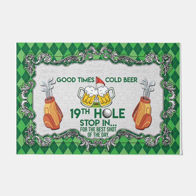 Felpudo Buen Momento, Cerveza Fría Graciosa Mat, Golf (Anverso)