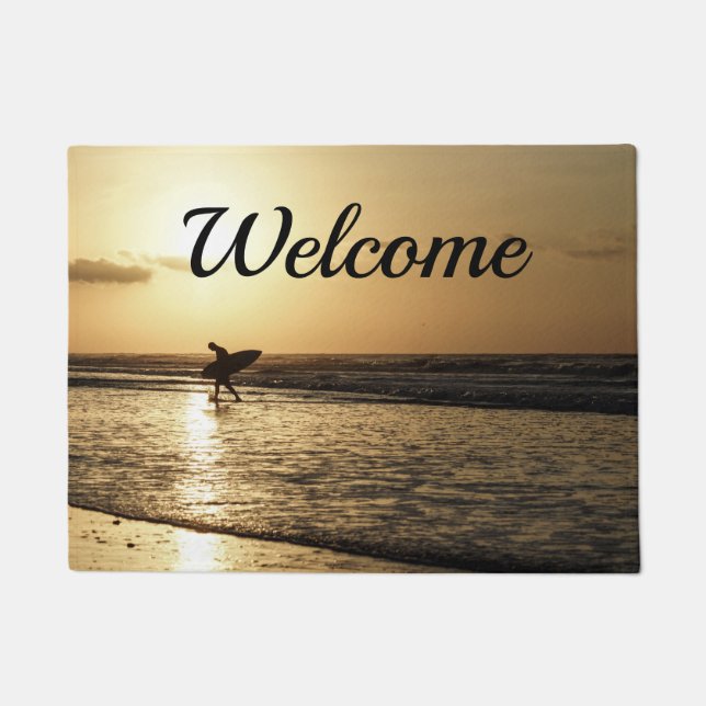 Felpudo Buenos días Surfer Welcome Doormat (Anverso)