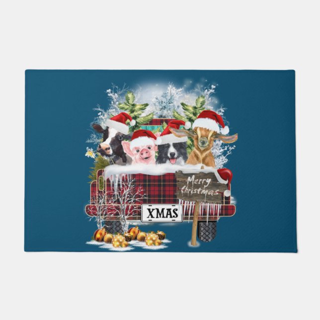 Felpudo Búfalo de navidad mora vacas lechón perro collie (Anverso)