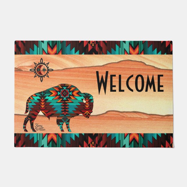Felpudo Buffalo Doormat del Suroeste (Anverso)
