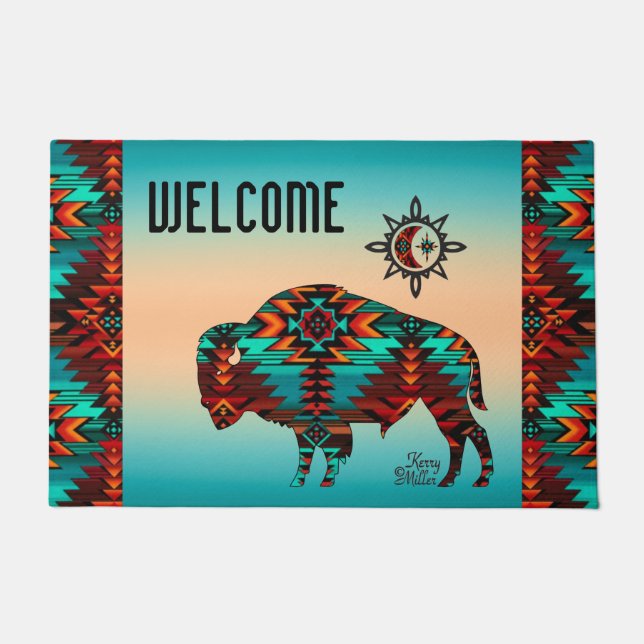 Felpudo Buffalo Doormat del Suroeste (Anverso)