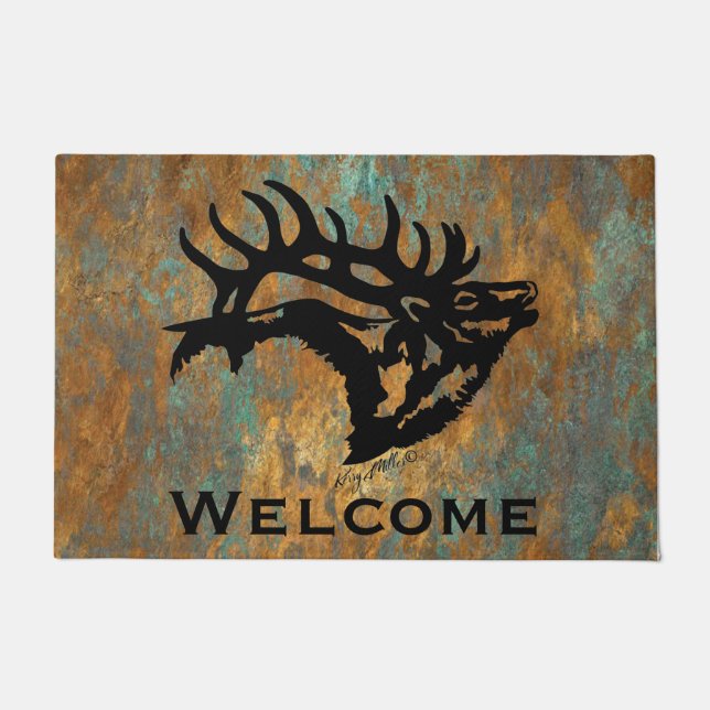 Felpudo Bugling Bull Elk Doormat (Anverso)