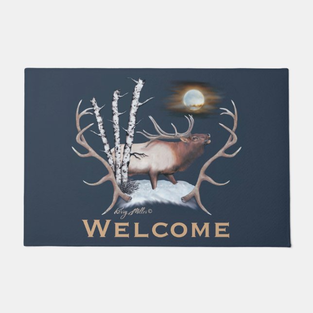 Felpudo Bugling Bull Elk Doormat (Anverso)