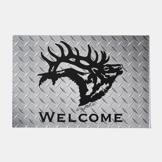 Felpudo Bugling Bull Elk Doormat (Anverso)