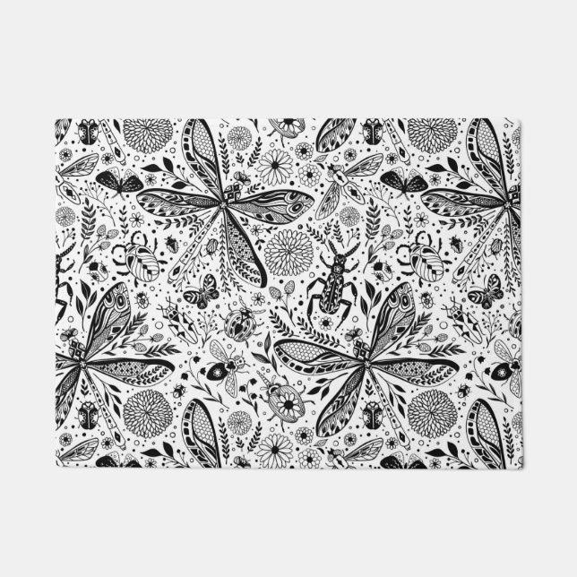 Felpudo Bugs de garabatos en azul oscuro (Anverso)