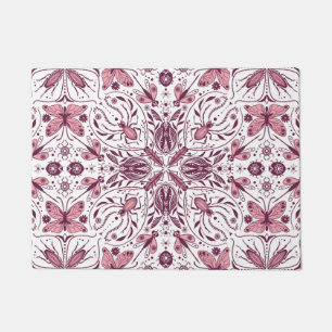 Felpudo Bugs, magenta oscuro y rosa sobre blanco