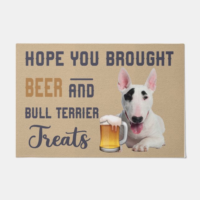 Felpudo Bull Terrier Doormat, Bull Terrier Love Welcome Ma (Anverso)