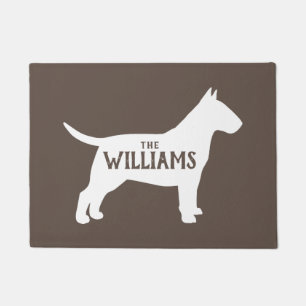 Felpudo Bull Terrier Silhouette Bienvenida Mat Personaliza