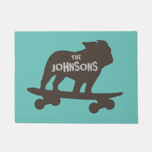 Felpudo Bulldog de Skateboarding Silhouette Personalizado