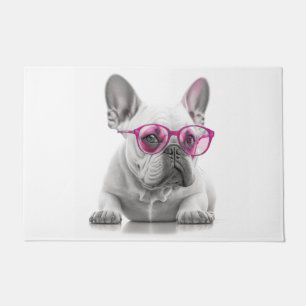 Felpudo Bulldog francés con gafas rosadas Puerta Mat