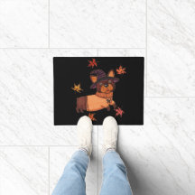 Bulldog Francés de Halloween Otoño Bruja Arte Folc