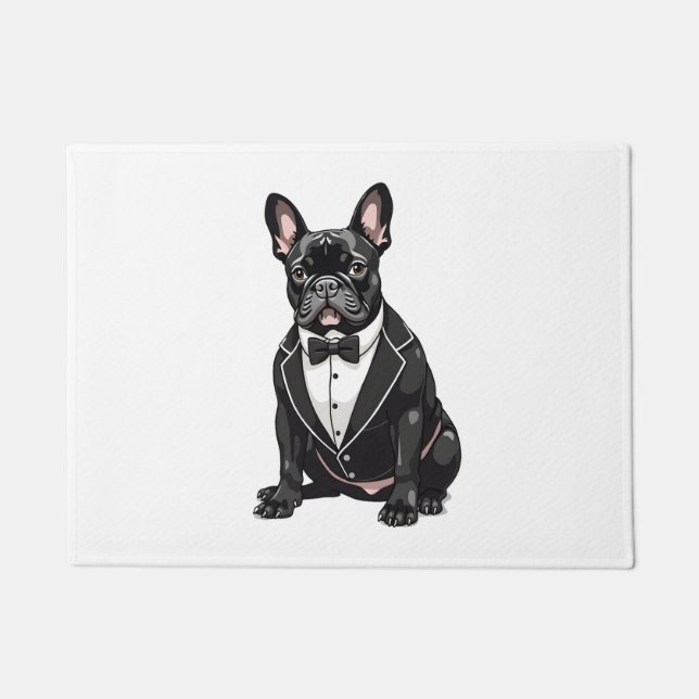 Felpudo Bulldog francés en Tuxedo (Anverso)