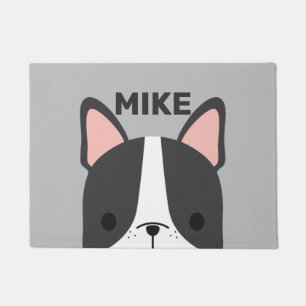 Felpudo Bulldog francés lindo con nombre personalizado