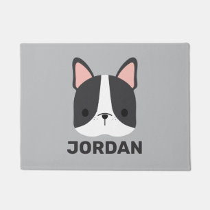 Felpudo Bulldog francés lindo con nombre personalizado