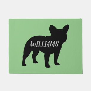 Felpudo Bulldog francés Silhouette Personalizado francés