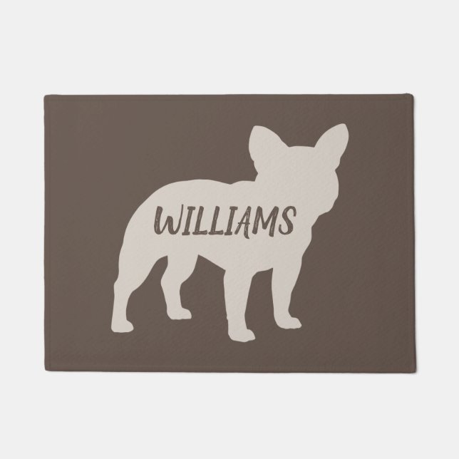Felpudo Bulldog francés Silhouette Personalizado Frenchie (Anverso)