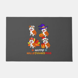 Felpudo Bulldog Halloween Y Feliz Navidad Hallot