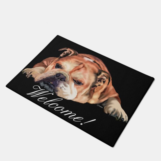 Felpudo Bulldog Inglés, Bienvenido (Angular)